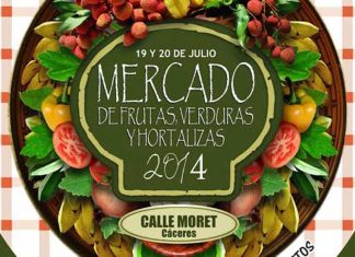 Mercado de frutas, verduras y hortalizas en la calle Moret