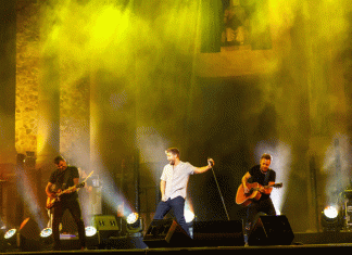 El cantante Pablo Alborán en su actuación en el Stone & Music de Mérida