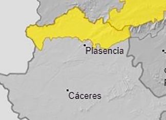 Alerta amarilla por lluvias en el norte de Cáceres