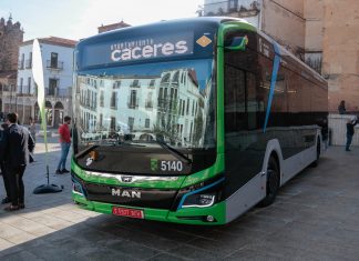 Cáceres incorpora a la flota de autobuses urbanos el primer vehículo 100% eléctrico Cáceres incorpora a la flota de autobuses urbanos el primer vehículo 100% eléctrico