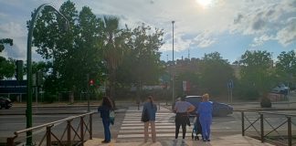 Paso de peatones entre Nuevo Cáceres y Aldea Moret