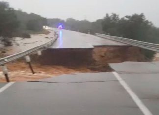 socavón de la N-523