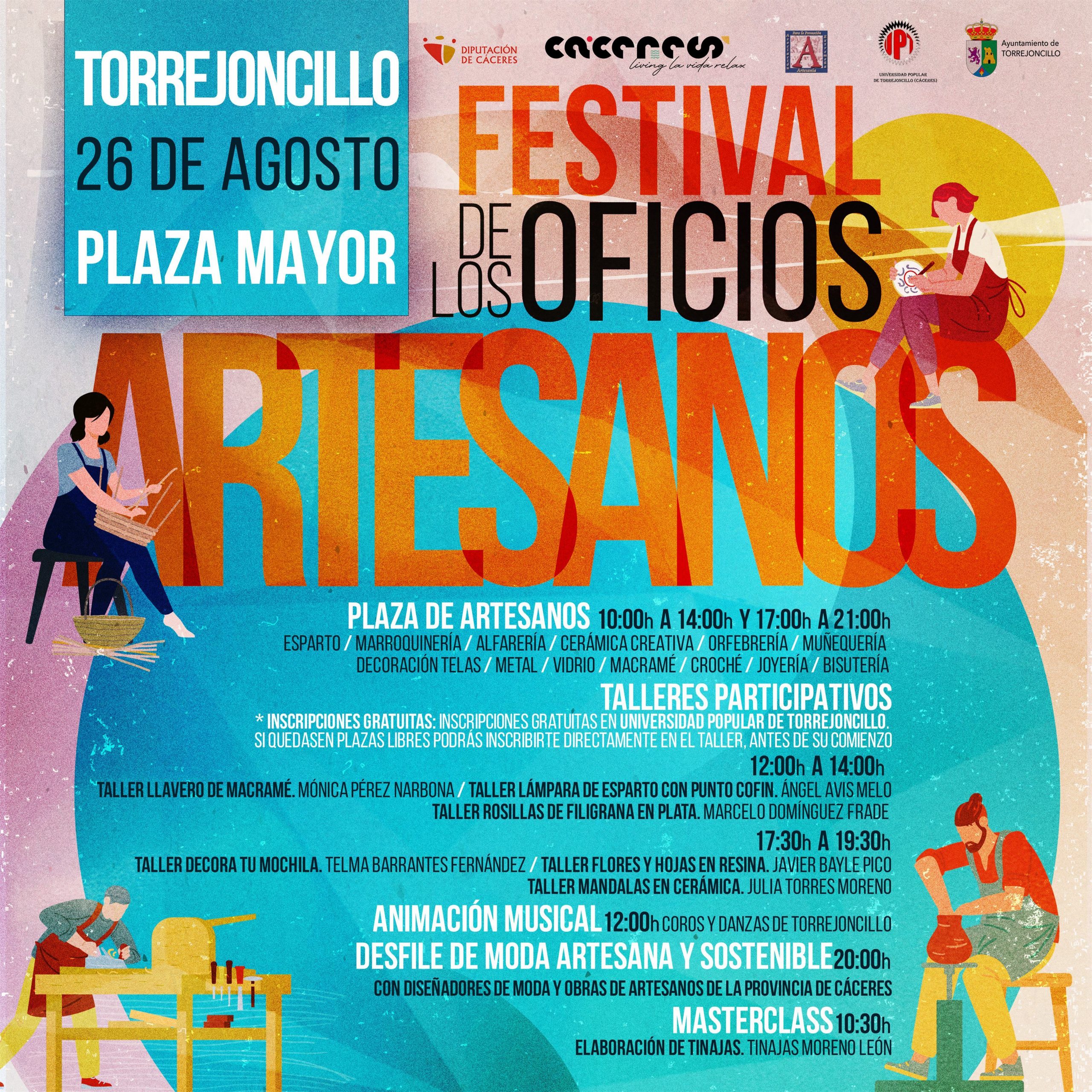 Cartel del Festival de los Oficios Artesanos que se celebra este sábado en Torrejoncillo (Cáceres)