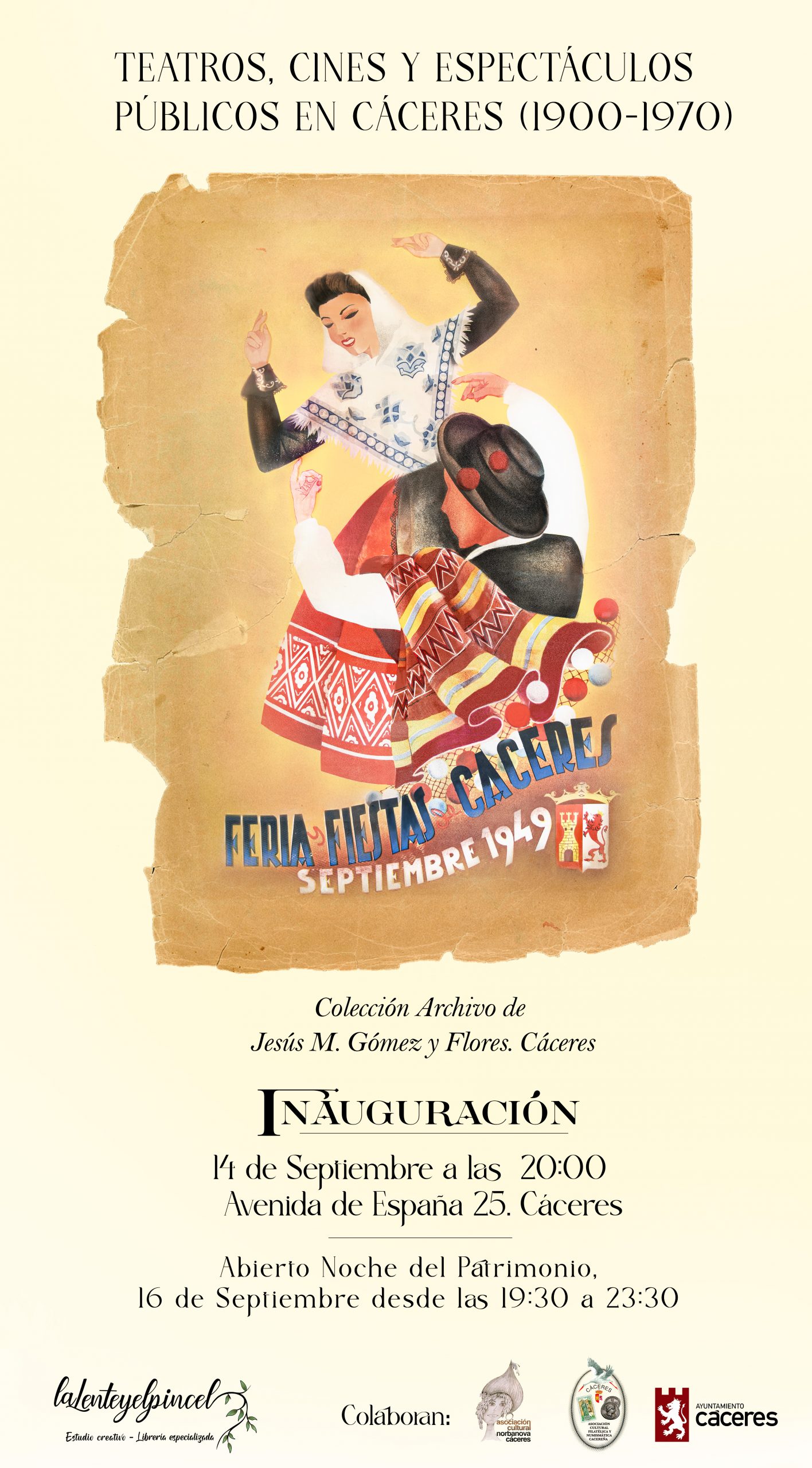 Cartel Exposición Teatro, cines y espectáculos públicos en Cáceres (1900-1970)