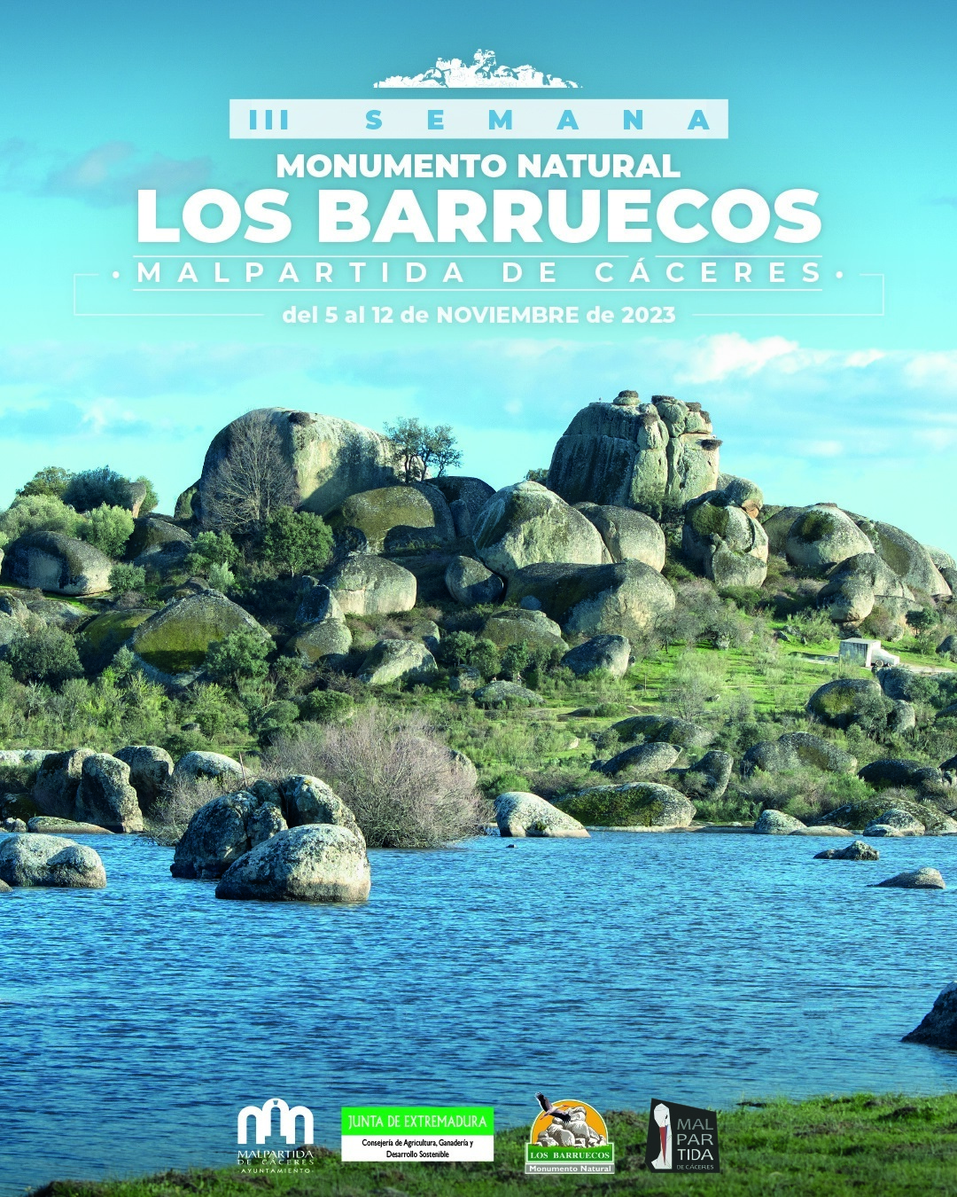 Malpartida de Cáceres celebra la III Semana del Monumento Natural Los Barruecos con actividades culturales y lúdicas