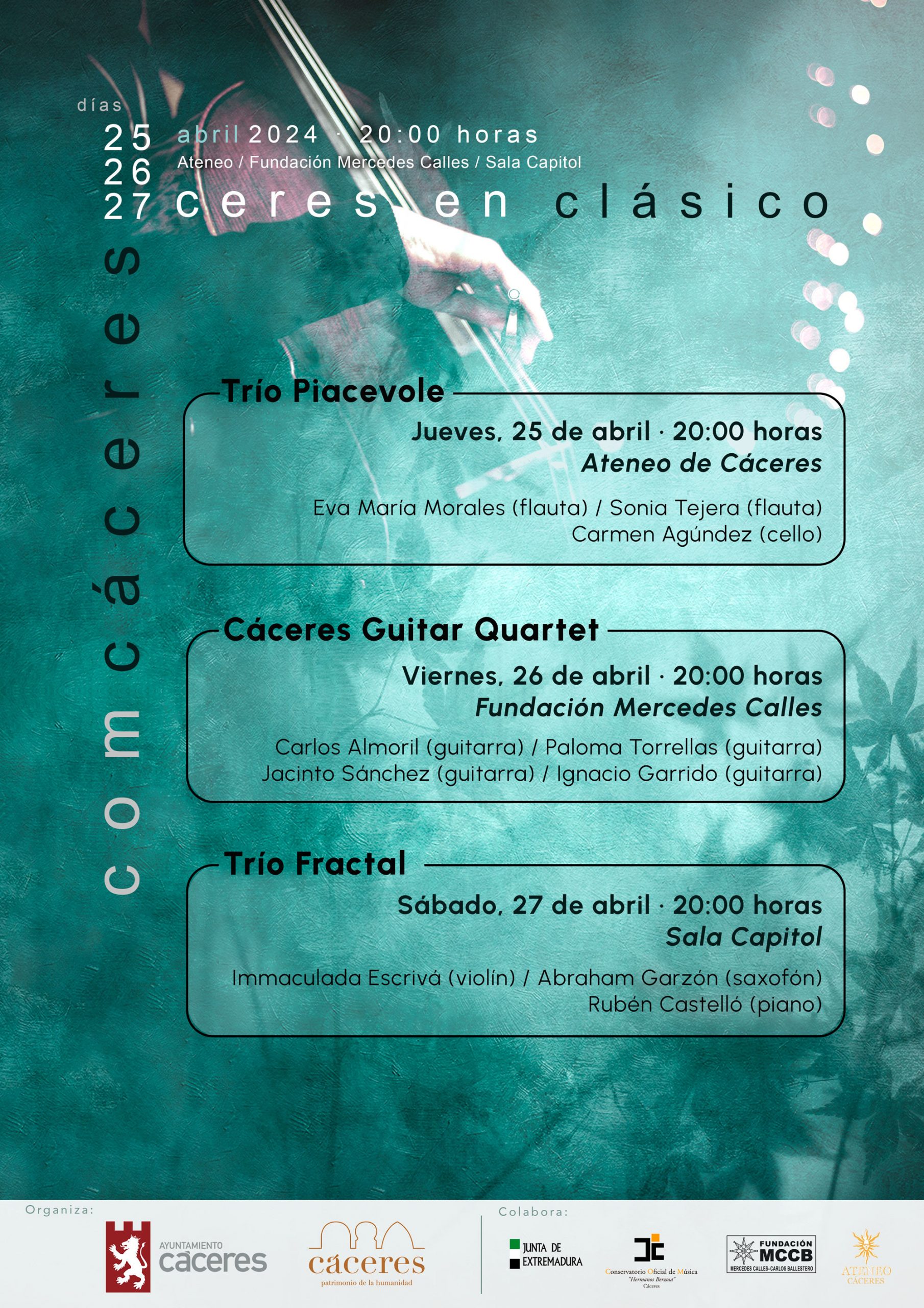 El festival 'Ceres en Clásico' de Cáceres ofrece tres conciertos de música en varios espacios de la ciudad