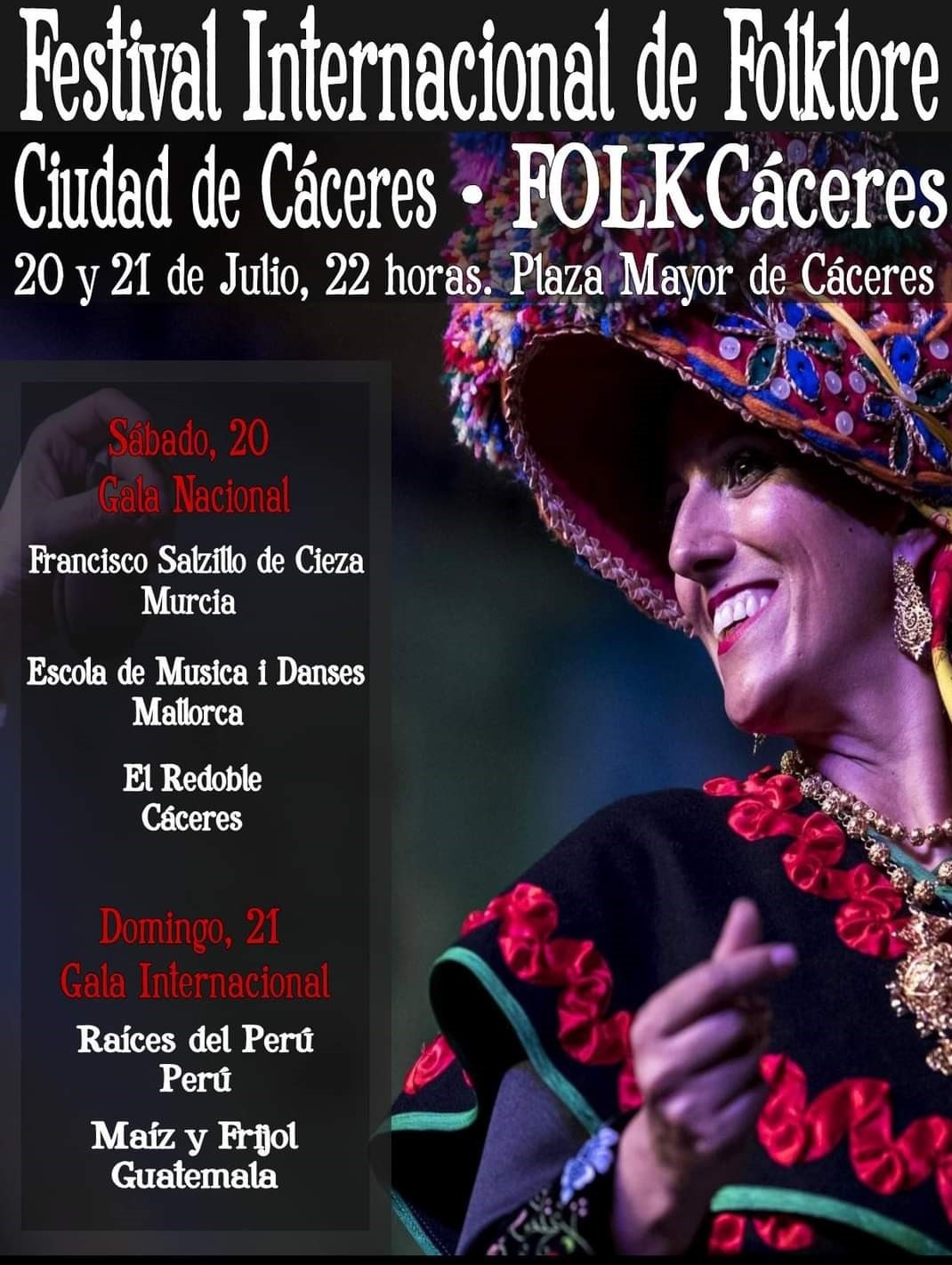 El Festival Internacional de Folklore llega a Cáceres los días 20 y 21 de julio con cinco agrupaciones