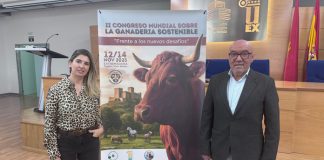 Julián Mora y María del Camino Limia en la presentación del II Congreso Mundial de la Ganadería Sostenible