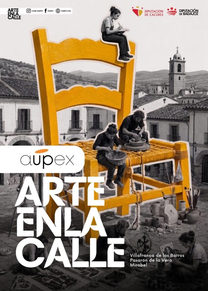 Aupex impulsa una nueva edición de ‘Arte en la Calle’ en Villafranca de los Barros, Pasarón de la Vera y Mirabel para recuperar la tradición de tomar el fresco mediante el arte y la participación vecinal.