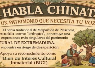 Malpartida de Plasencia registra la solicitud para declarar el habla chinata Bien de Interés Cultural Inmaterial El Habla Chinata. Un patrimonio que necesita tu voz